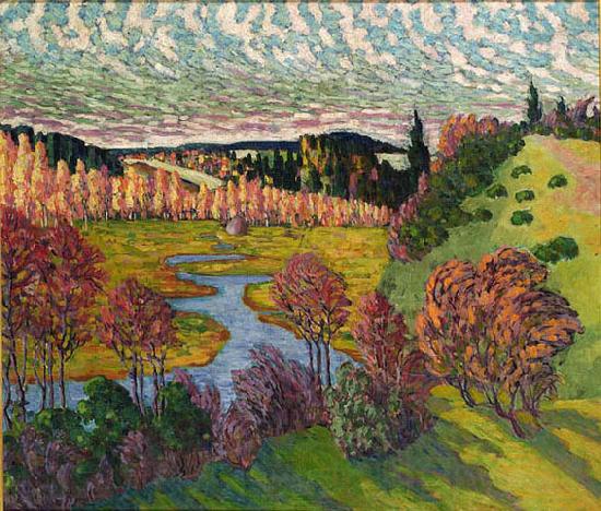 konrad magi Autumn landscape France oil painting art